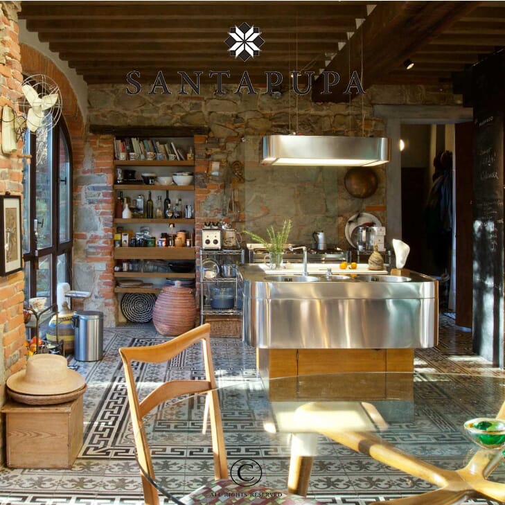 tappeti di cementine su pavimento in resina