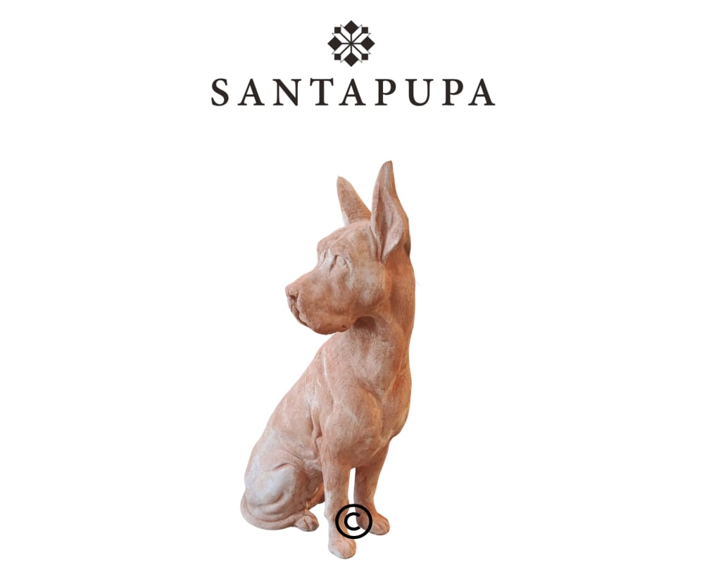 Statua alano in terracotta 