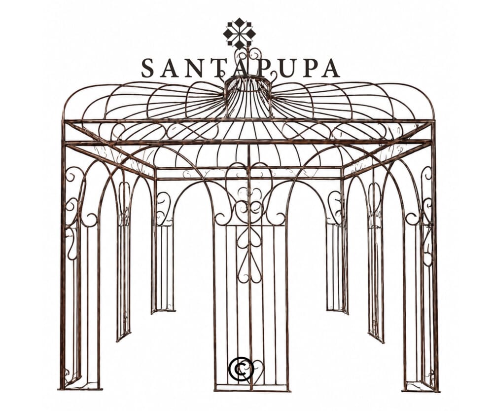 Gazebo quadrato in ferro 