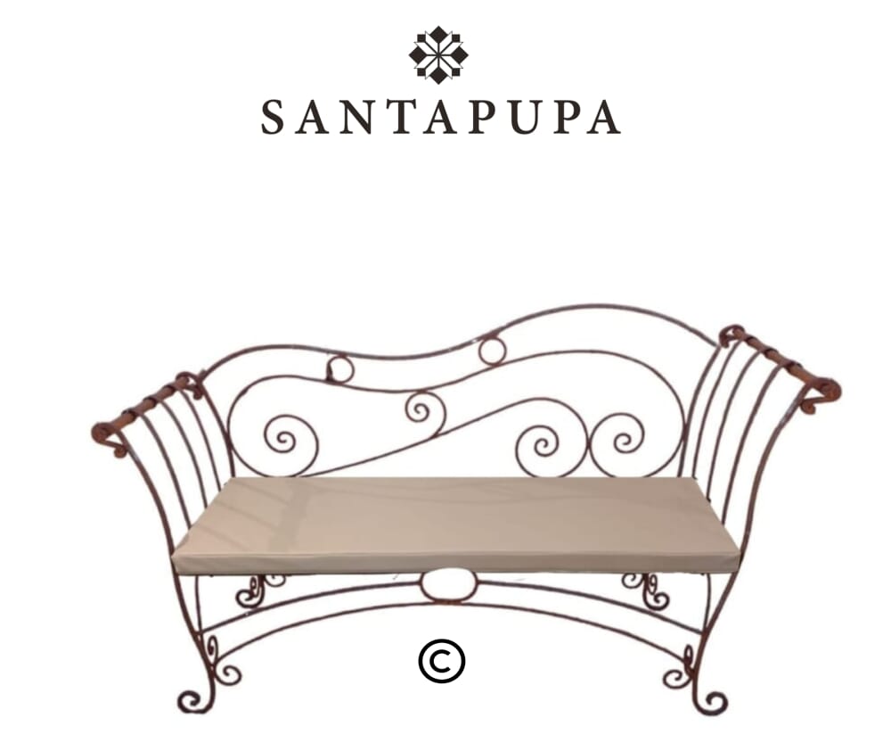 Panchina in ferro con cuscino 