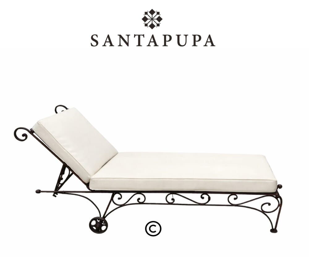 lettino da giardino in ferro