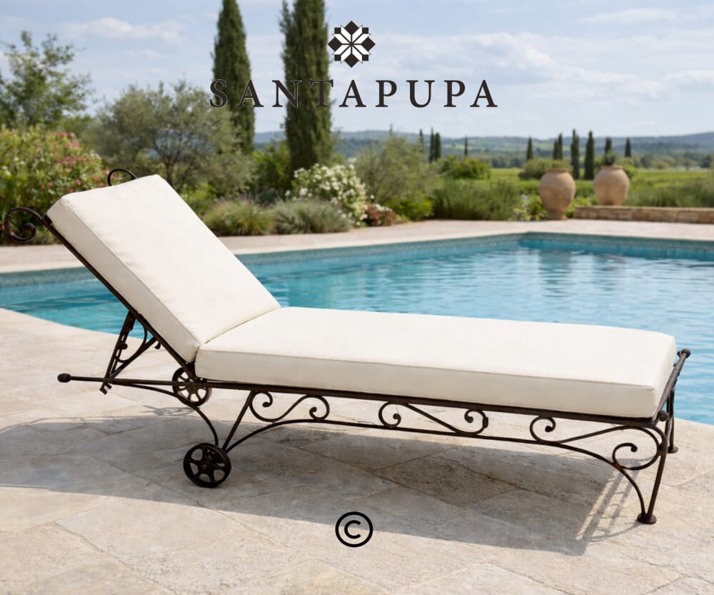 lettino da giardino in ferro