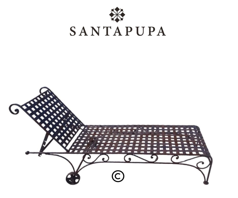 lettino da giardino in ferro