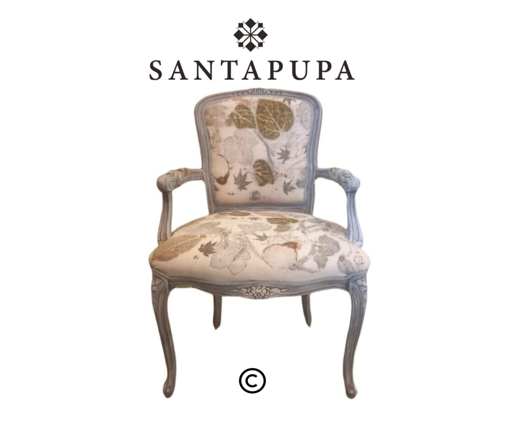 Poltrona restaurata ecoprinting