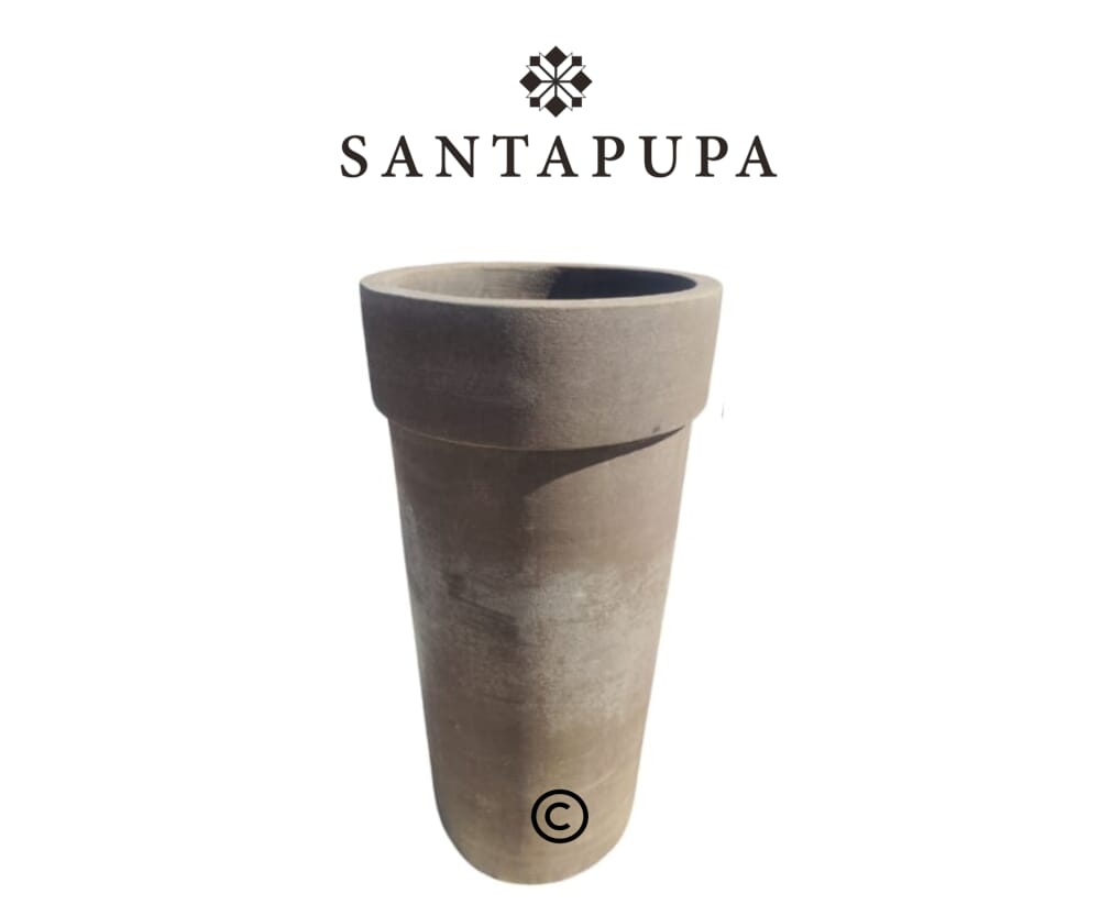 Vaso cilindrico argilla nera 