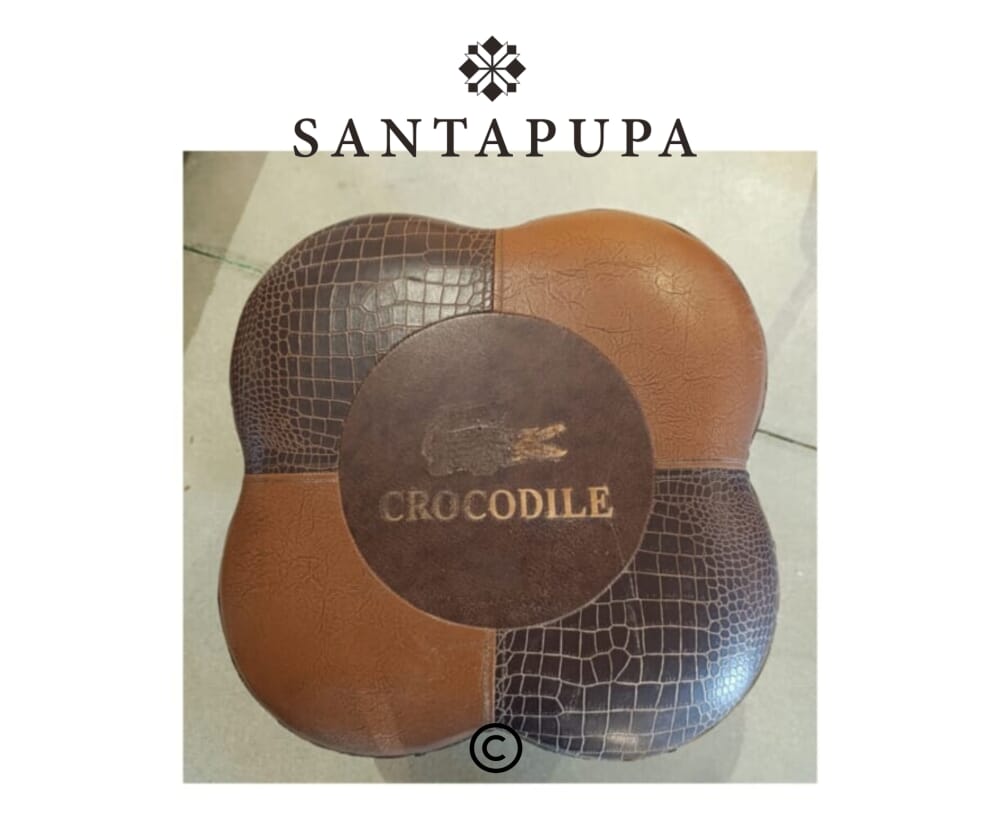 Pouf vintage in pelle