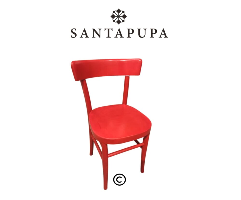 Sedia in legno rossa 