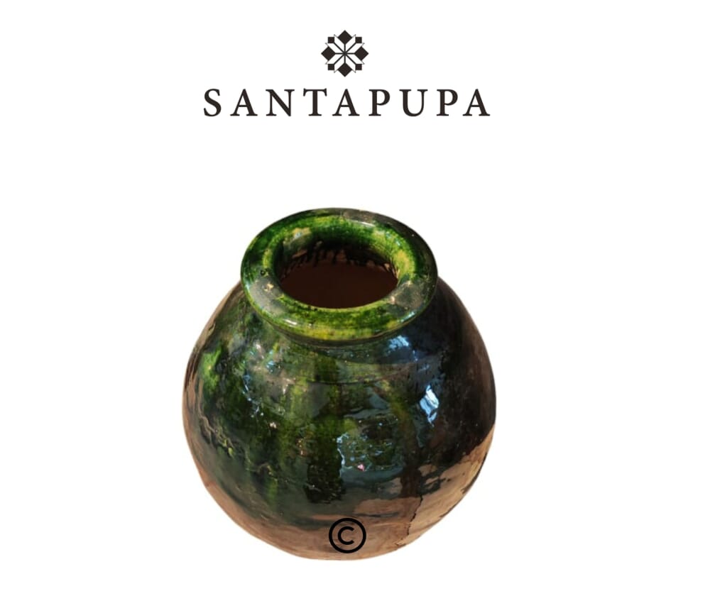 Vaso smaltato verde