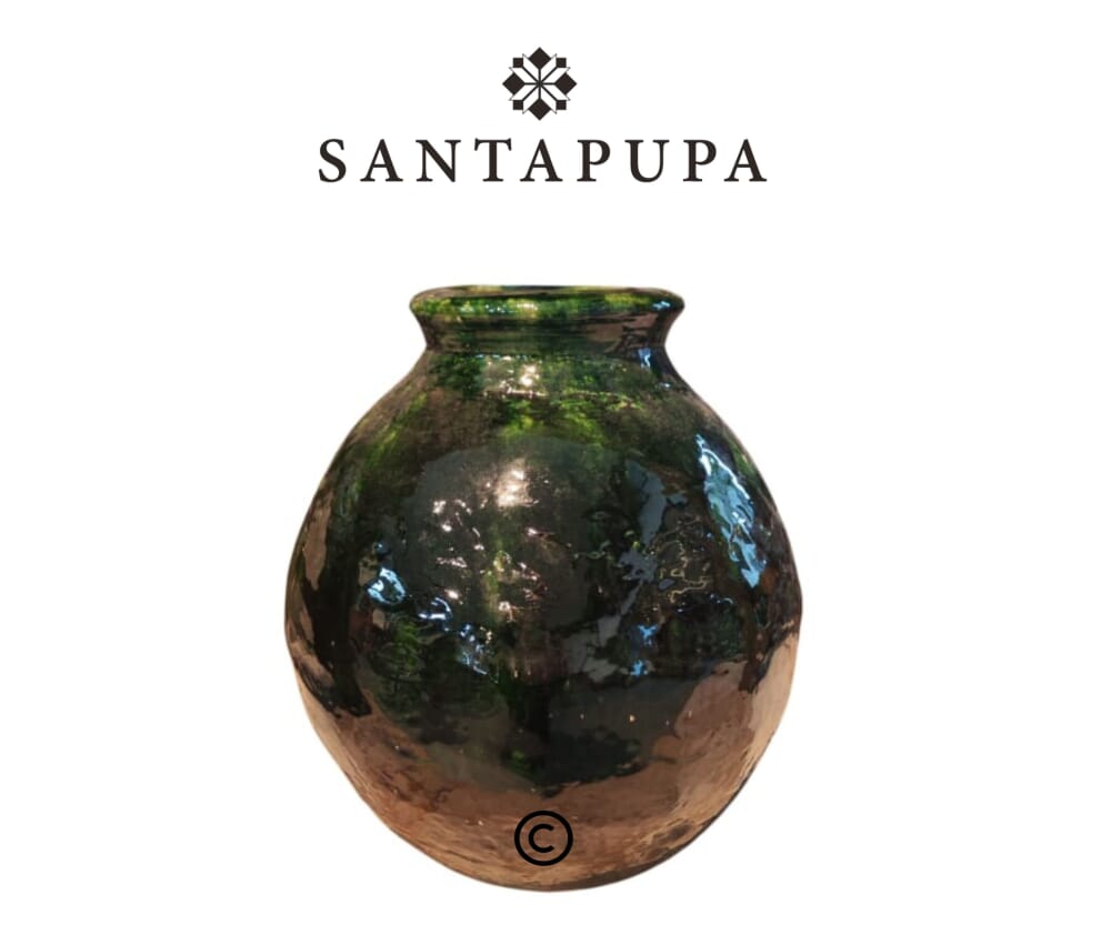 Vaso smaltato verde