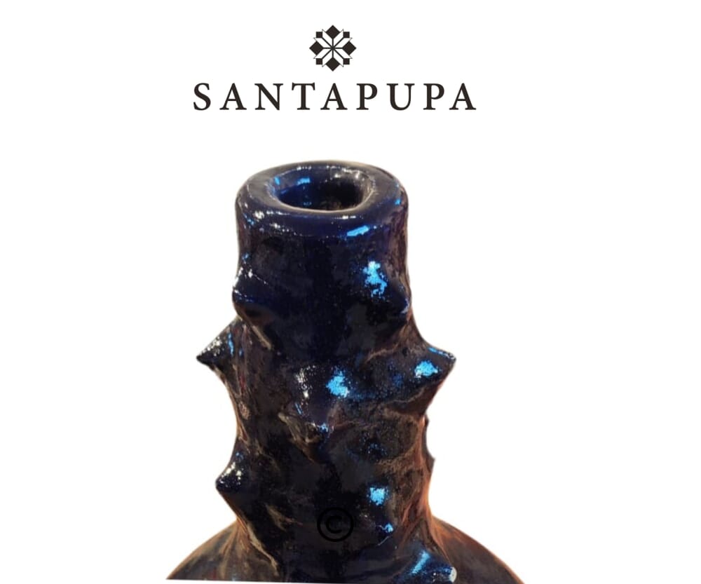 Vaso smaltato blu