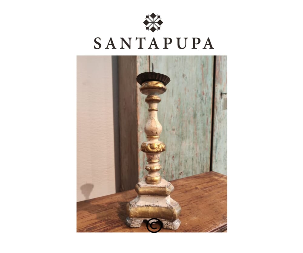 Candelieri in legno dipinto 