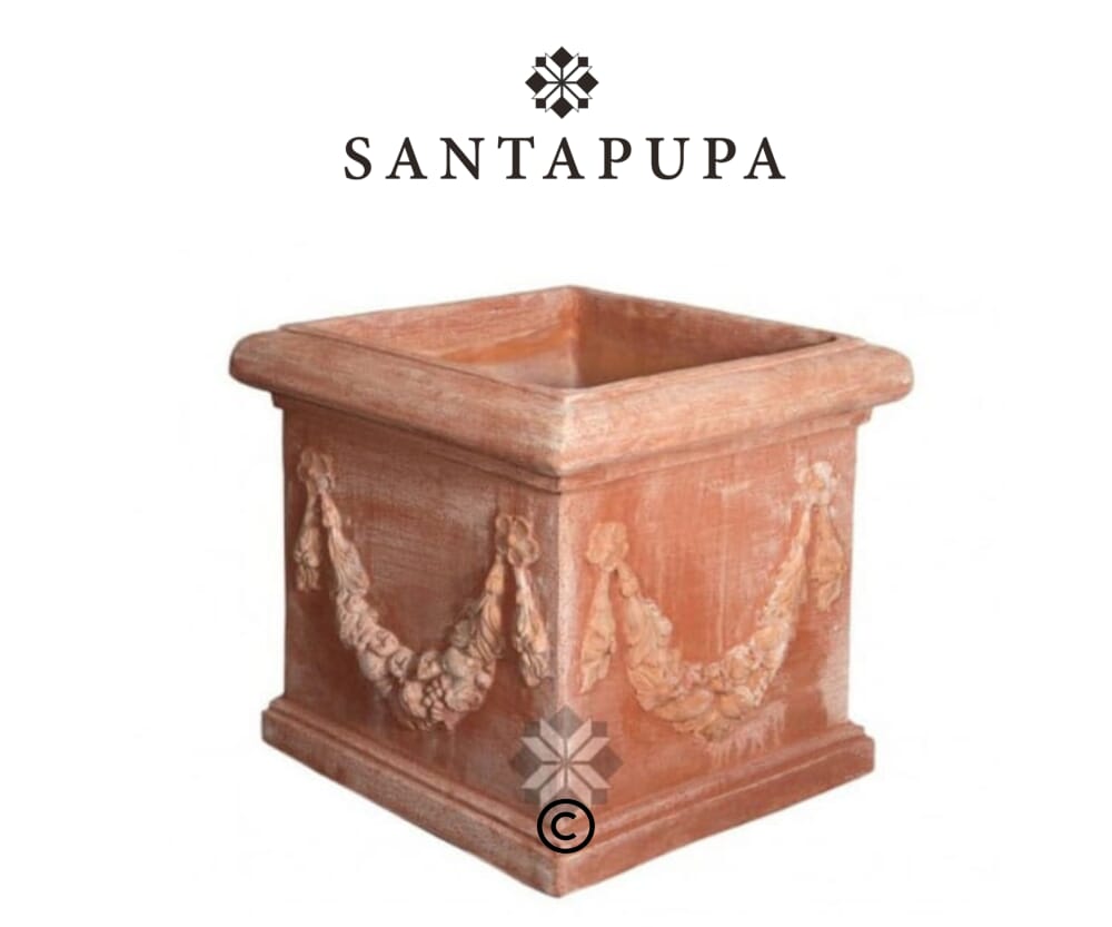 vaso quadrato in terracotta toscana