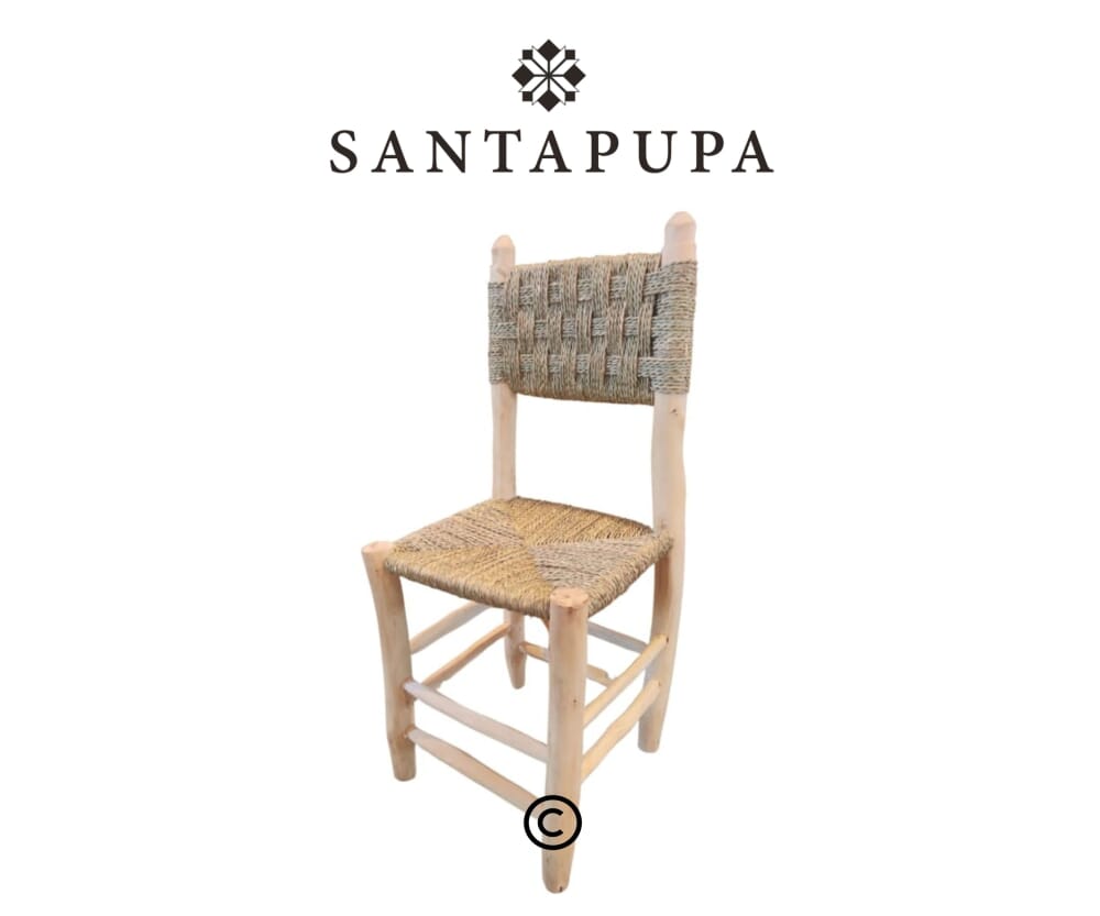 Sedia legno e vimini 