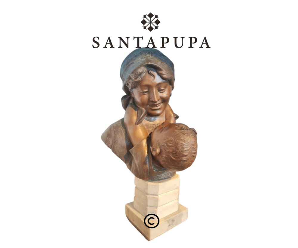 Scultura maternità bronzo 