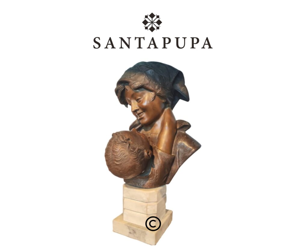 Scultura maternità bronzo 