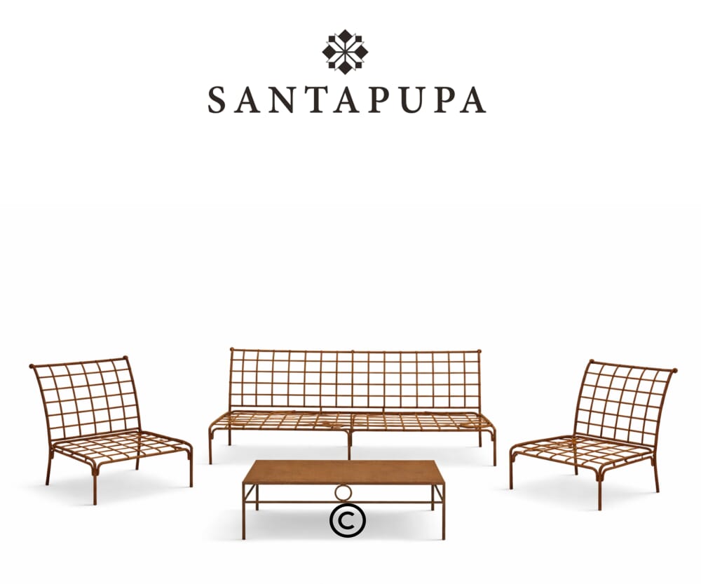 Set divano da giardino in ferro 